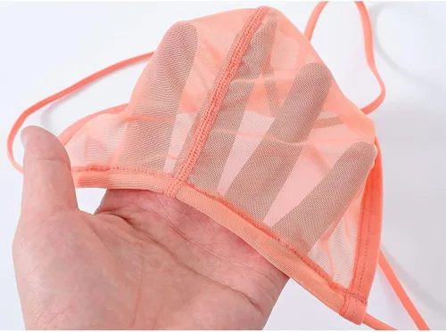 Vista 2 de TANBOM Tanga para hombre, con espalda en Y, de tiro bajo, transpirable, cómoda, de nailon, con bolsa