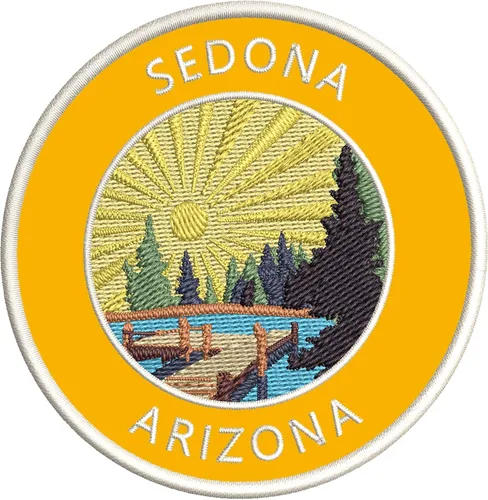 Vista 9 de Lake Dock - Sedona - Arizona - Bordado de 3.5 pulgadas para planchar o coser, parches decorativos para vacaciones, aventura, tema novedoso