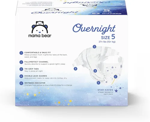 Vista 8 de Marca Amazon - Pañales de noche Mama Bear, tamaño 5, 62