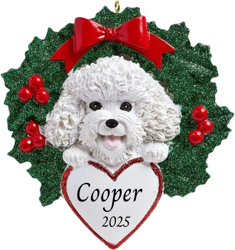 Vista 13 de Adornos personalizados para árbol de Navidad 2025 para mascotas, Chihuahua con corona, recuerdo para los amantes de los perros de los cachorros