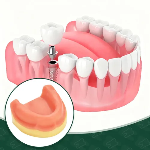 Vista 4 de Ultrassist Entrenamiento de implantes dentales Modelo edéntulo maxilar, maxilar simplificado con tejido suave, gran diente de entrenamiento