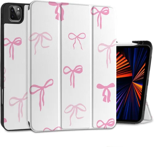 Vista 15 de DONGKE Funda para iPad Pro de 12.9 pulgadas 6ª generación 2022, soporte para lápiz integrado + soporte triple + encendido automático/apagado + funda