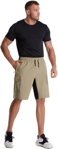 Vista 4 de Mr.Stream Pantalones cortos de carga elásticos con múltiples bolsillos y secado rápido para hombre
