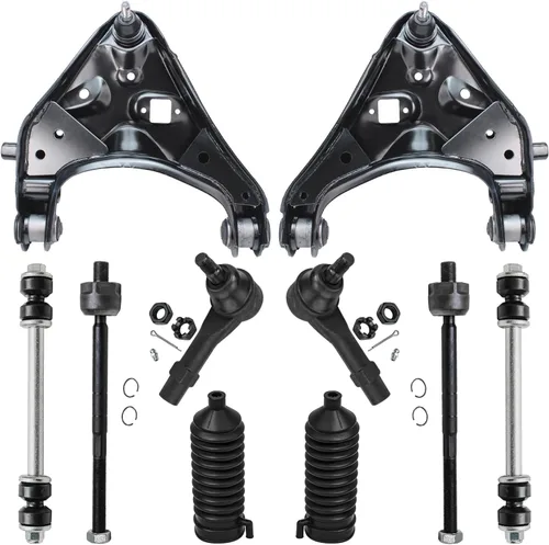 Vista 118 de Detroit Axle - Kit de suspensión delantera de 10 piezas para Chevrolet Trailblazer GMC Envoy 2004-2007 2005 2006 Soportes de brazo de control