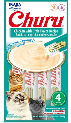 Vista 20 de INABA - Golosinas Churu para gatos, puré cremoso para gatos, sin cereales, que se puede lamer y exprimir / suplemento con vitamina E y taurina, 0.5