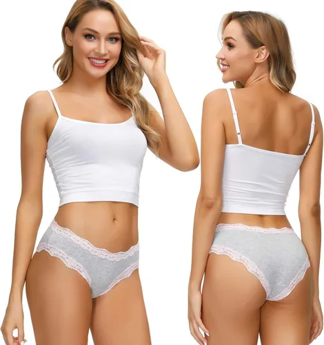 Vista 3 de LYYTHAVON bragas de algodón transpirables, ropa interior para mujeres, 5unidades