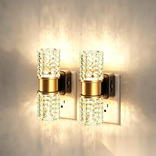 Vista 7 de JandCase Luz de Noche LED, Luces Nocturnas Regulables Enchufables en la Pared, Luz Nocturna Moderna con Sensor de Luz Automático de Encender/Apagar