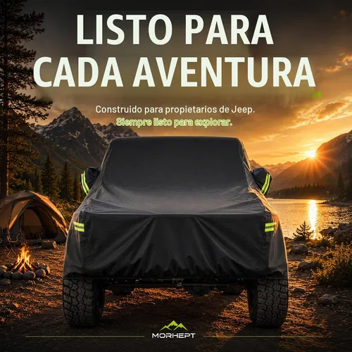 Vista 7 de Waterproof Cover for Jeep Wrangler 2-Door with Driver Door Zipper Negro