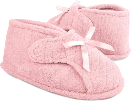 Vista 3 de MUK LUKS Pantuflas ajustables con solapa frontal de microchenilla para mujer