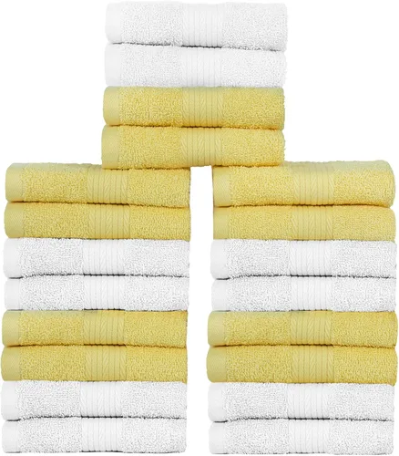 Vista 57 de Ample Decor Juego de 12 toallas de baño de 600 GSM, 100% algodón, 4 toallas de baño, 4 toallas de mano, 4 paños de lavado, absorbentes y suaves
