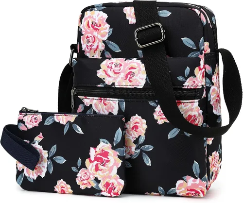 Vista 2 de Leaper - Juego de estuche y cartera bandolera de lona para niñas y mujeres