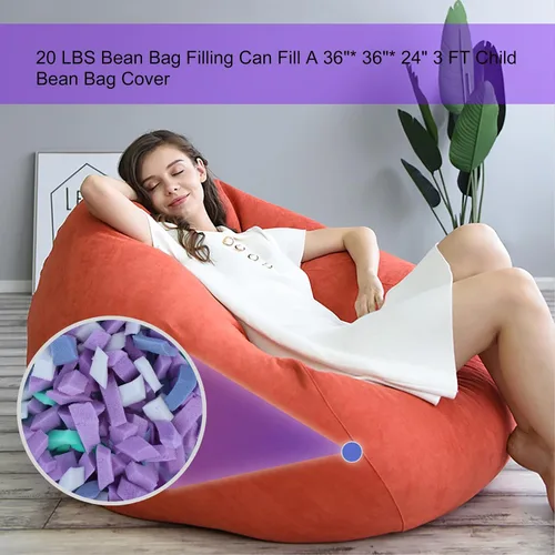 Vista 6 de Relleno de puf, relleno de espuma viscoelástica triturada de 5 libras para relleno de puf, relleno de espuma para almohada, camas de perro, sillas