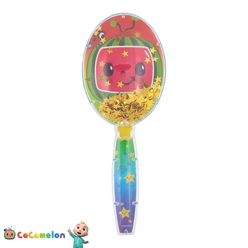 Vista 2 de CoComelon - Cepillo de pelo con estrellas mágicas brillantes y confeti, color verde, cepillo de pelo para niños a partir de 3 años