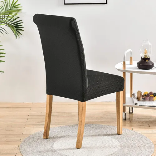 Vista 3 de SoulFeel Juego de 4 fundas para sillas de celosía, extraíbles y lavables, elásticas de elastano jacquard Parsons para silla de comedor, fundas