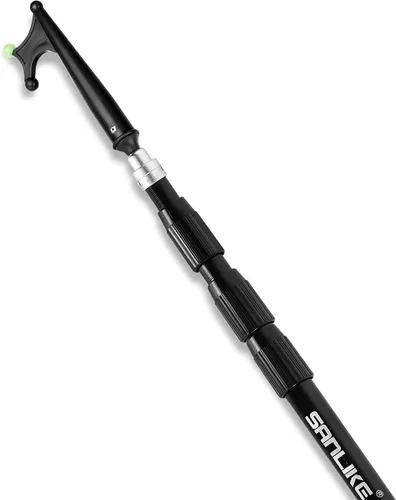 Vista 9 de SANLIKE Telescopic Fiberglass Boat Hook with Non-Slip Hand Grips for Docking