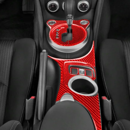 Vista 3 de Accesorios interiores del coche 17 piezas rojo fibra de carbono interior conjunto completo para Nissan 370Z 2009-20