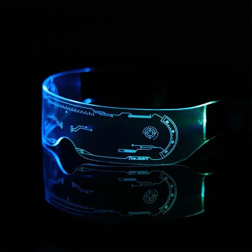 Vista 9 de Gafas con luz LED 7 colores de cambio automático de color gafas luminosas gafas rave para festivales rave Halloween club fiesta cosplay