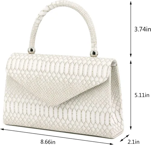 Vista 2 de Naimo Bolso de mano de cristal brillante con asa superior, bolso de hombro cruzado para boda, fiesta, novia
