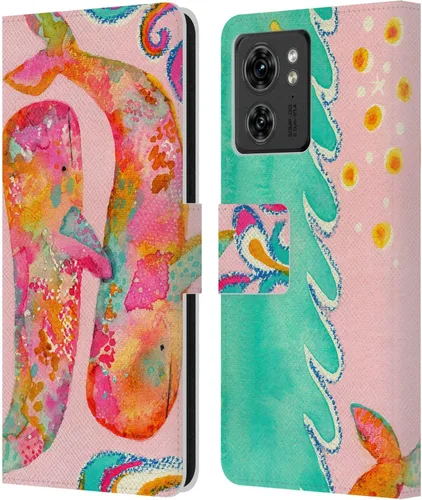 Vista 14 de Head Case Designs Officially Licensed Wyanne Blue Watercolour Bear Animals 2 Leather Book Wallet Case Cover Compatible with Motorola Moto Edge 40