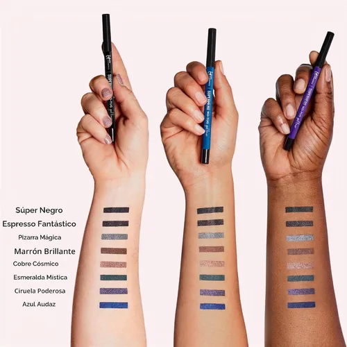Vista 5 de IT Cosmetics Superhero No-Tug Gel Eyeliner – Impermeable Fórmula Mezclable – Uso todo el día – Lápiz de ojos afilable – 0.042 onzas Marrón brillante