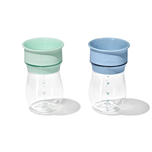 Vista 6 de OXO Tot Transitions - Taza de 360 onzas, 6 onzas con asas, ópalo y flor, paquete de 2