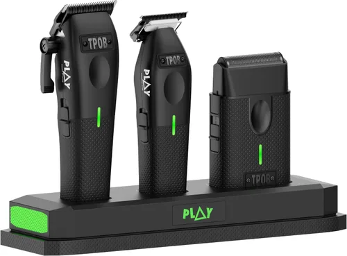 Vista 2 de TPOB Play Barber - Cortapelos para hombre 7500 RPM con empuñaduras de goma (negro, paquete de 4)