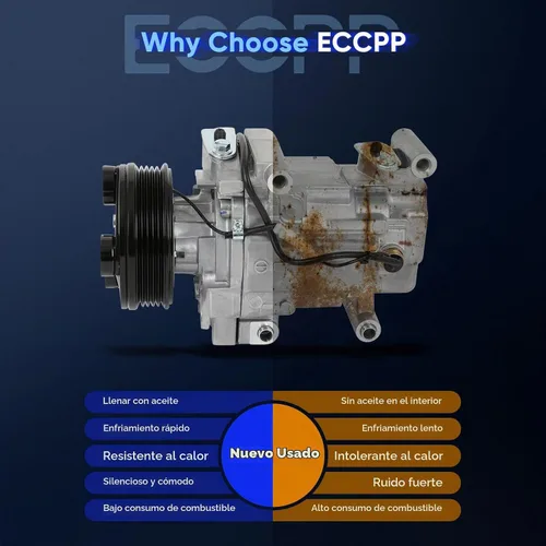 Vista 4 de [Usado] ECCPP Compresor de CA 2004-2009 para Mazda 3 2.0L 2006-2010 para Mazda 5 Compresor A/C de enfriamiento rápido con embrague