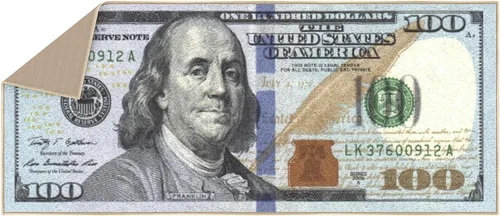 Vista 7 de Tapete largo y moderno con diseño de billetes de $100, tapete con respaldo de caucho antideslizante y lavable a máquina para pasillo, cocina