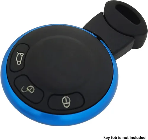 Vista 2 de Anillo protector para llave inteligente de aluminio compatible con BMW Mini Cooper R55 R56 R57 R58 R59 R60 (Azul)