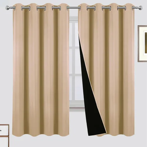Vista 56 de LEMOMO Cortinas 100% opacas de 38 x 54 pulgadas, 2 paneles de oscurecimiento con aislamiento térmico para dormitorio