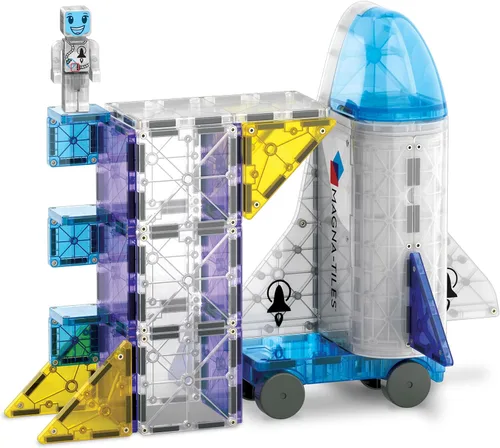 Vista 5 de MAGNA-TILES Space 32-Piece Magnetic Construction Set, The Original Magnetic Building