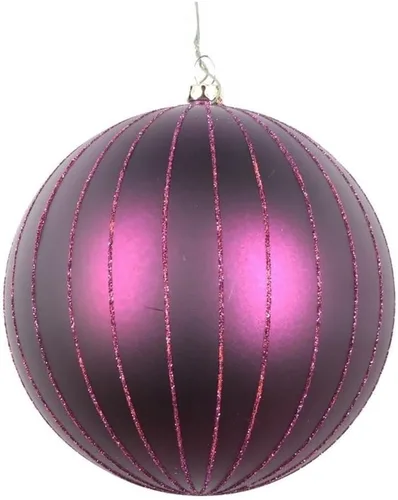 Vista 23 de Vickerman Adorno navideño de bola de avena mate con purpurina de 5 pulgadas. Incluye 4 piezas por bolsa.