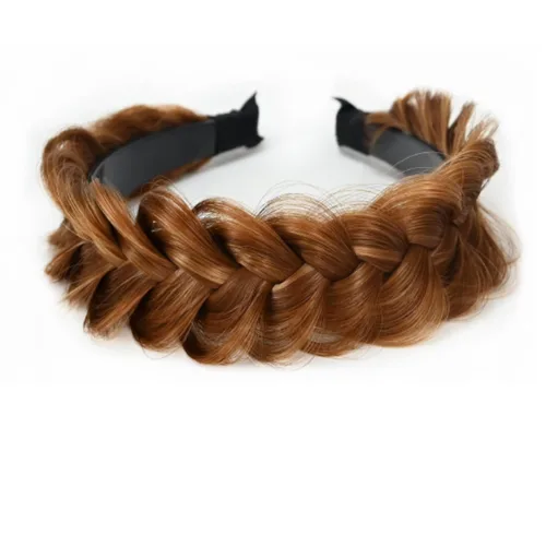 Vista 10 de Banda ancha trenzada para el cabello, accesorios para el cabello, banda elástica antideslizante para mujeres y niñas (A1002)