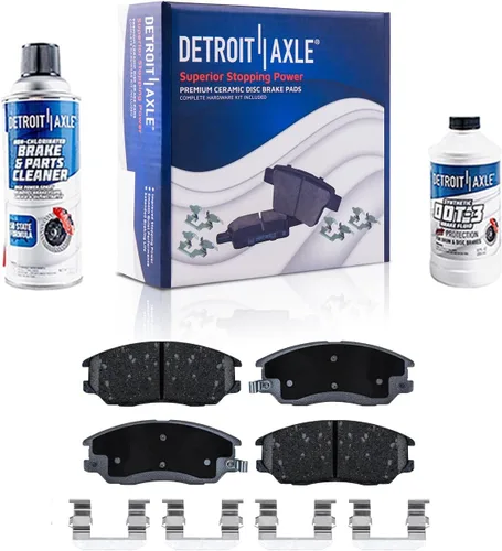 Vista 104 de Detroit Axle - Pastillas de freno de cerámica delanteras Reemplazo de pinza de freno derecha para Dodge Ram 1500 Dakota, Ram 1500 Classic - Juego