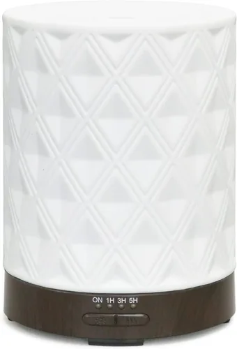 Vista 8 de EARNEST LIVING Difusor de aceite esencial para habitación grande en cerámica blanca de 250 ml con aromaterapia, 4 temporizadores, 7 luces nocturnas