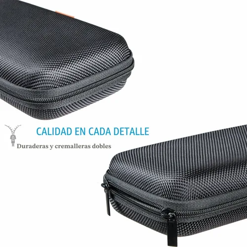Vista 5 de Funda de protección portátil de goma EVA para batería externa, teléfono celular, GPS, disco duro, cable de carga USB, bolsa de transporte