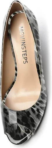 Vista 3 de Zapatos de tacón alto para mujer, con puntera abierta, sexy, de 3.3 pulgadas
