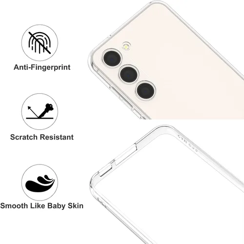 Vista 8 de Vanjua Funda transparente para Samsung Galaxy S22 5G, paquete de 2 fundas protectoras de silicona suave delgada de cuerpo completo compatible