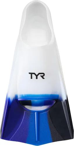 Vista 10 de TYR Stryker Silicone Fins - Short Blade Swimming Training Scuba Flippers Azul marino/rojo/transparente