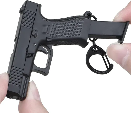 Vista 3 de Mini llaveros en forma de pistola para hombres y mujeres, modelo G-45, escala 14, llavero para bolsa de regalo, colgante