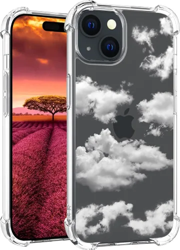Vista 47 de Funda compatible con iPhone 15, bonita funda transparente para mujer, funda de silicona transparente para teléfono, color negro, tigre poderoso