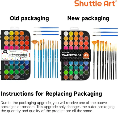 Vista 9 de Shuttle Art Juego de 58 pinturas de acuarela, 48 colores para acuarela, con 10 pinceles de pintura para principiantes, artistas, niños y adultos