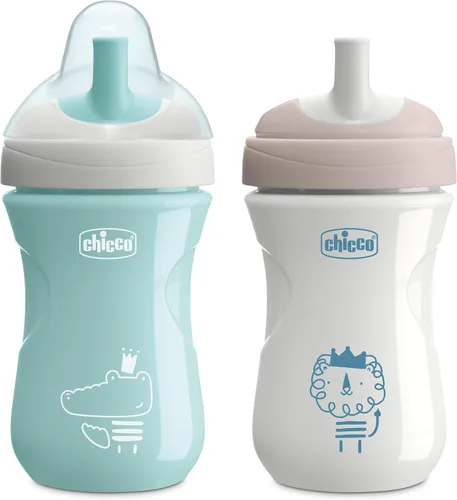 Vista 10 de Chicco Vaso deportivo para entrenamiento con boquilla para niños pequeños Coral/Gris