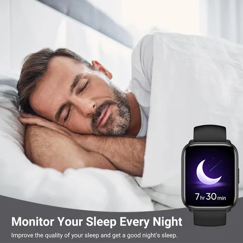 Vista 6 de Holiday Reloj inteligente para hombres y mujeres, pantalla táctil completa de 1.8 pulgadas con monitor de sueño SpO2 de frecuencia cardíaca, más