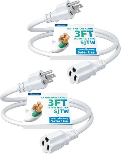 Vista 10 de DEWENWILS Cable de extensión corto, cable de alimentación SJTW de 1 pie, cable de extensión SJTW de 16 AWG resistente a la intemperie