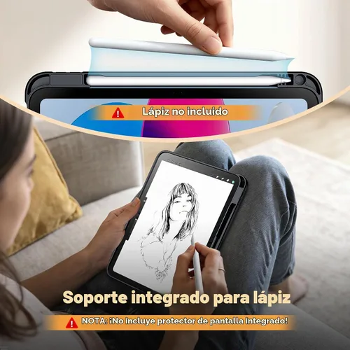 Vista 7 de JETech Funda con función atril para iPad (A16) 11ª/10ª generación, color Negro