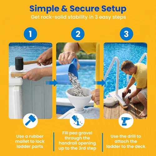 Vista 5 de Escalera para piscina desmontable Blue Wave