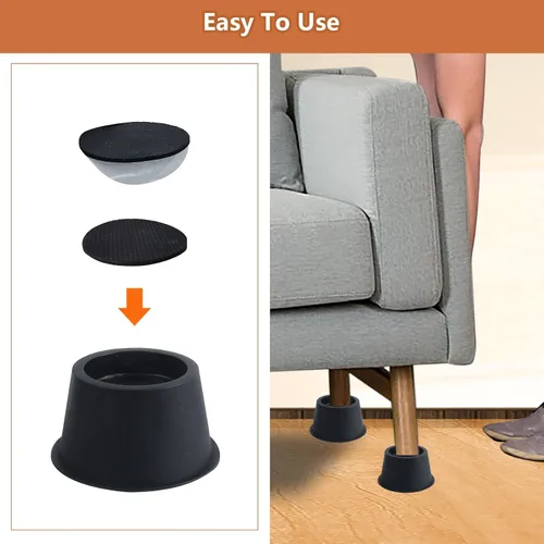Vista 7 de DEDU Elevadores de cama de 2 pulgadas, resistentes, paquete de 9, elevadores de muebles para sofás que soportan hasta 6600 libras, elevadores