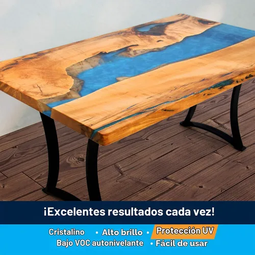 Vista 2 de TotalBoat Thickset Kit de Resina Epoxi de Vertido Profundo - Fórmula Cristalina Transparente de Galón para Vertidos de 1/2" - 2" - Resina Epoxi