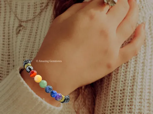 Vista 377 de Amazing Gemstone Crystal Bracelet for Women Men's Gifts - Protection Healing Crystal Bracelet - 8mm Gemstone Beaded Stretchable Bracelet Pulseras